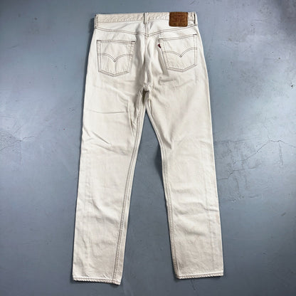 Levis 501 Vintage 90s USA XX Straight Leg Jeans White Light Wash 36x34 Act 34x34