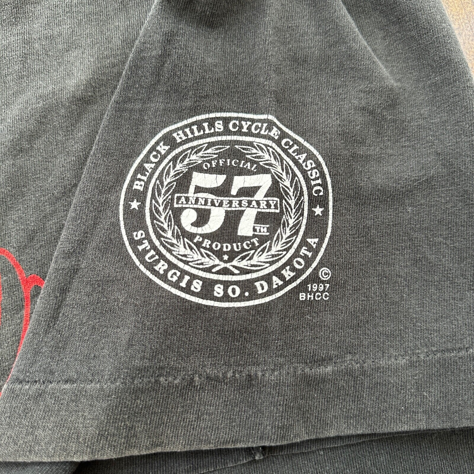 Sturgis Black Hills Rally 1997 Vintage T Shirt Black Harley Motorcycle Grunge XL