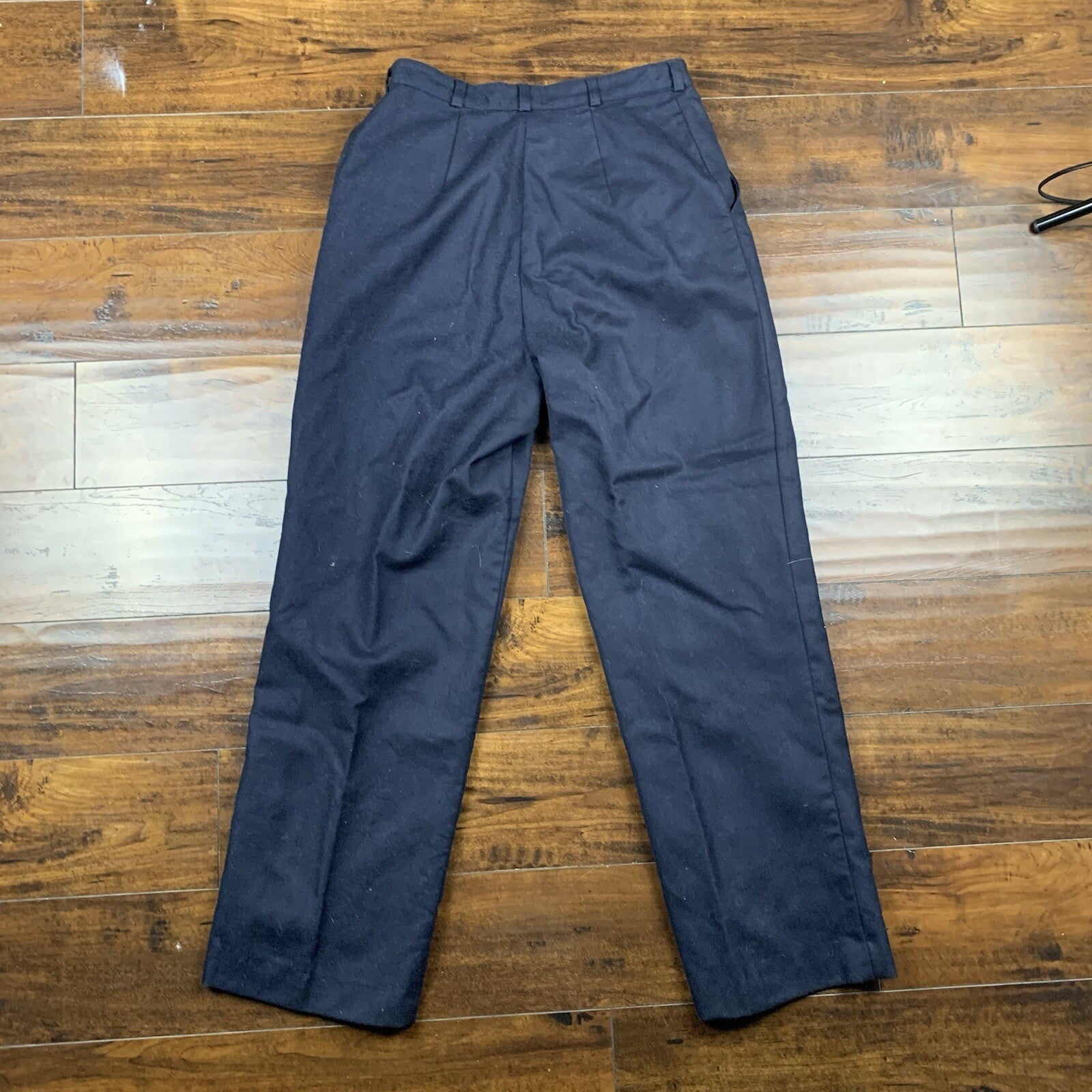 Giorgio Angelo Slacks Dress Pants Womens 12 Navy Blue Wool Vintage 70s Talon