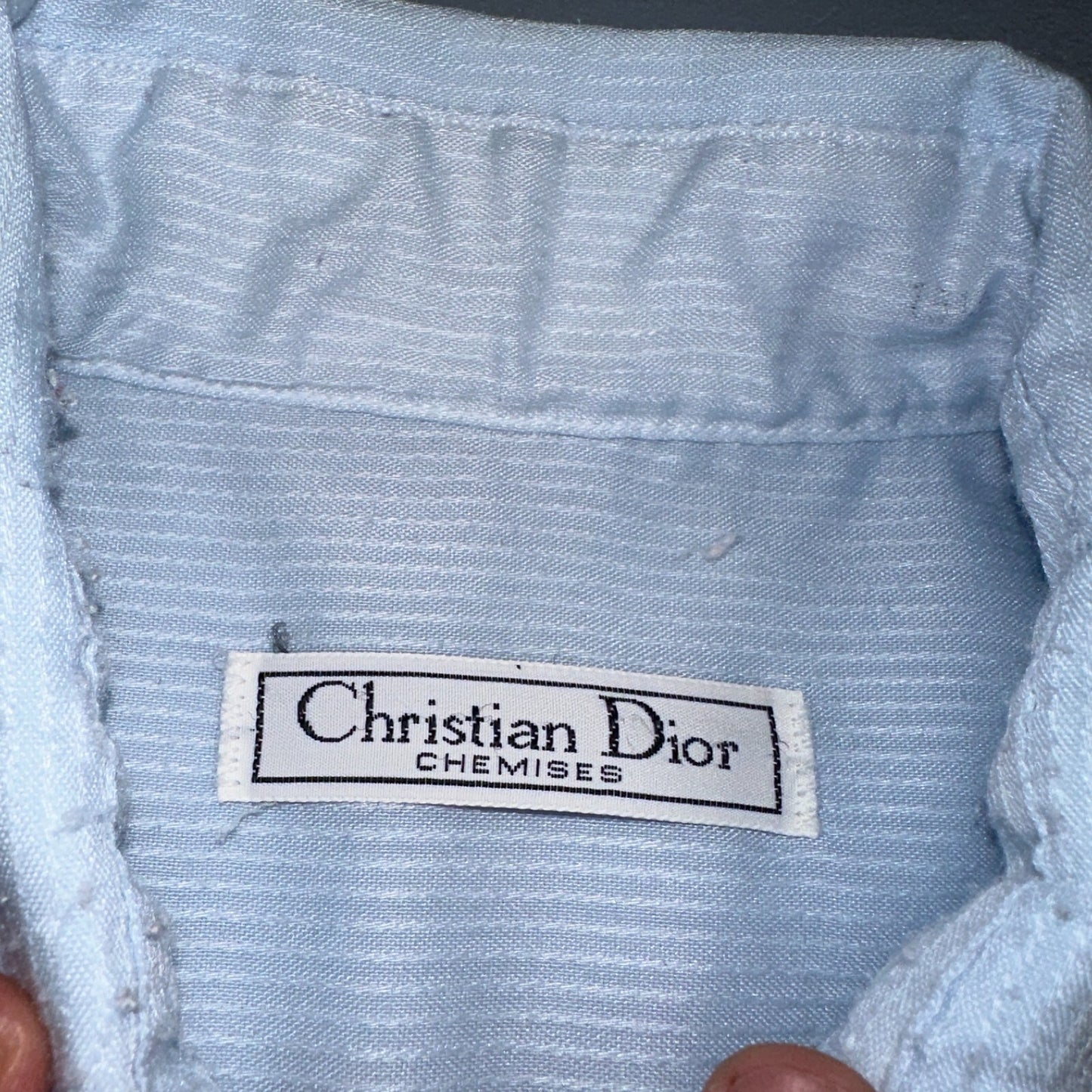 Christian Dior VTG Button Shirt Long Sleeve Men’s 16.5 Blue Basic Chemises QVV