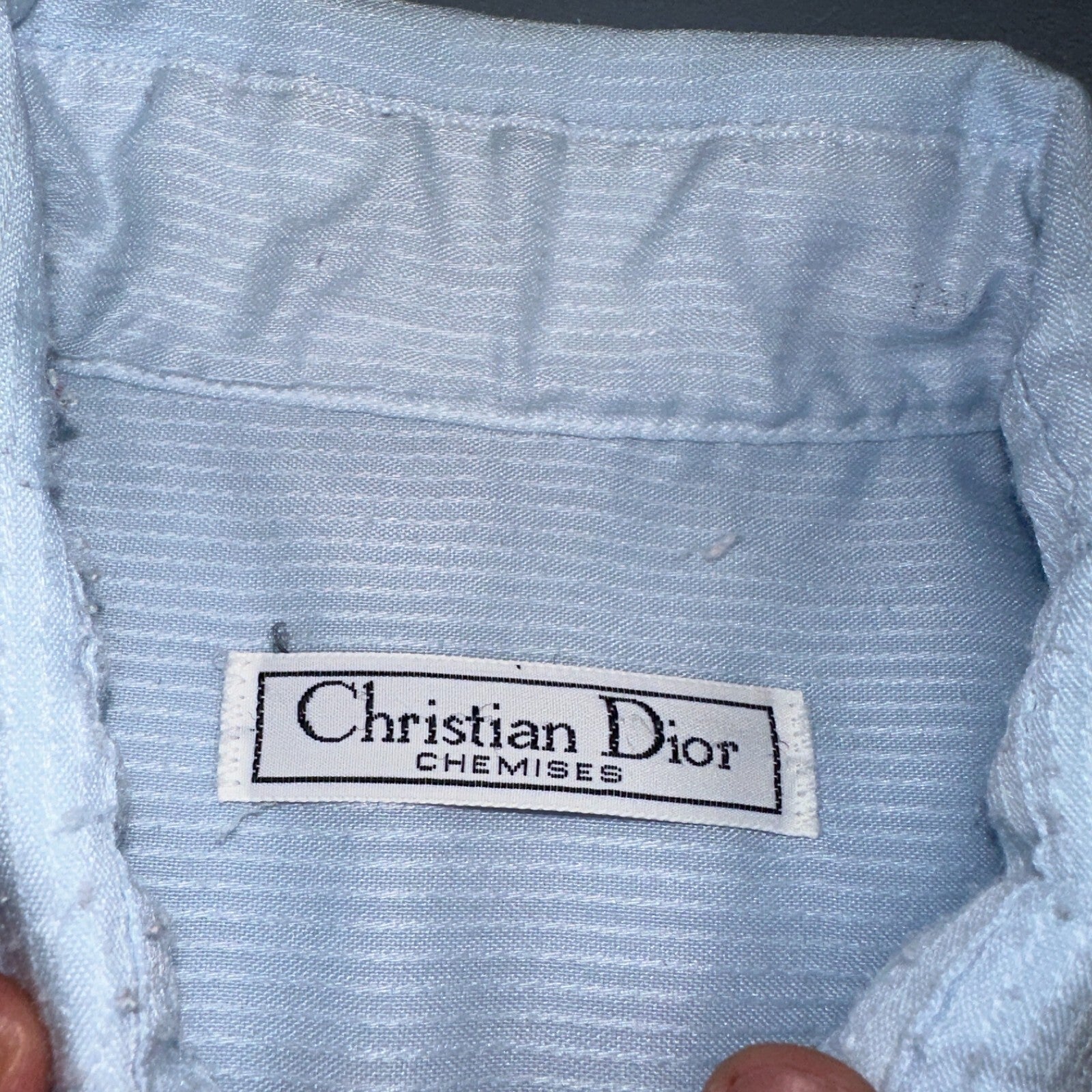 Christian Dior VTG Button Shirt Long Sleeve Men’s 16.5 Blue Basic Chemises QVV
