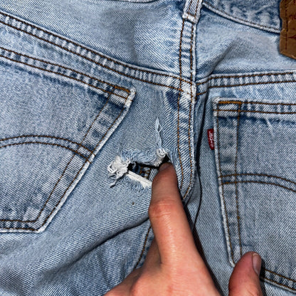 Levis 501 Vintage 90s USA XX Straight Leg Jeans Blue Light Wash 34x36 Act 31x32