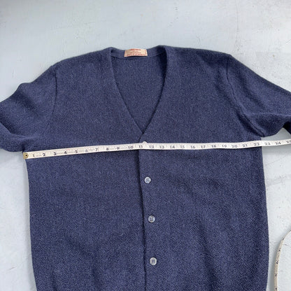 Lemmermayer Blue Sweater 100% Alpaca Cardigan Austria Maus & Hoffman Size 44 VTG