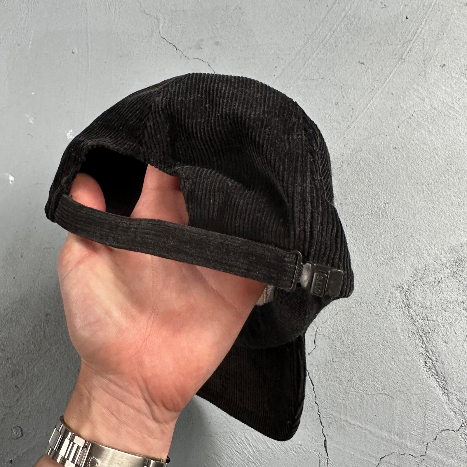 Pepsi VTG Black Corduroy Trucker Hat Cap Snapback Otto 80s 90s Rare Soda