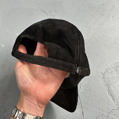 Pepsi VTG Black Corduroy Trucker Hat Cap Snapback Otto 80s 90s Rare Soda