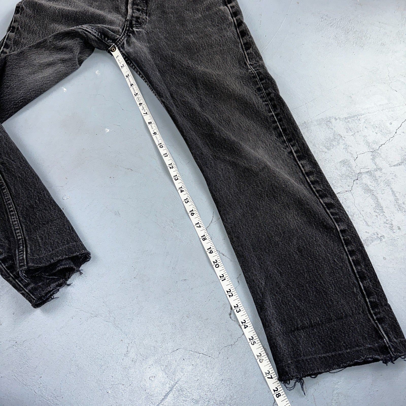 Levis 501 Vintage 90s USA XX Straight Leg Jeans Black Light Wash 32x36 Act 30x27