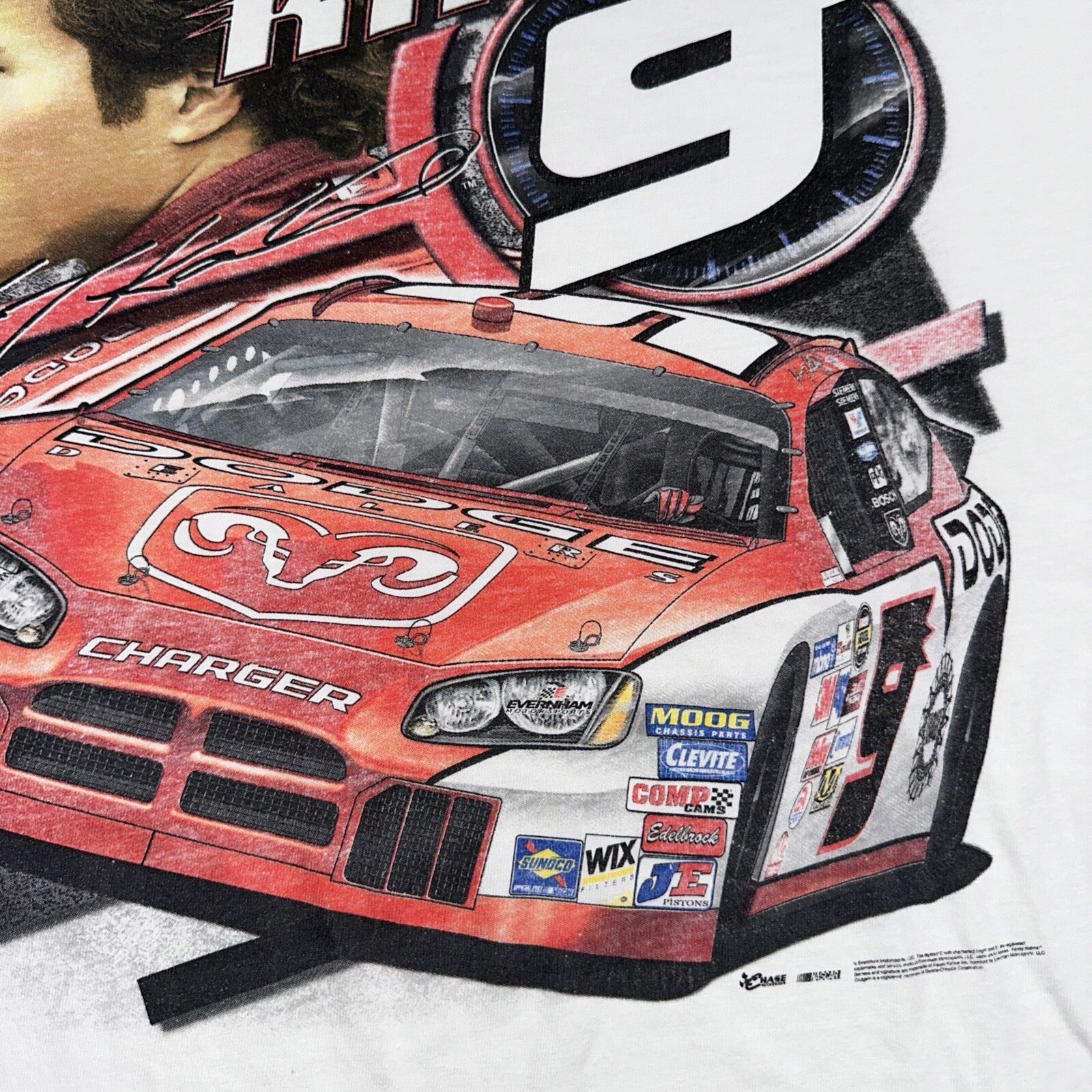 Kasey Kahne VTG Shirt Large Nascar Dodge #9 Car Racing Chase Authentics XL Y2K