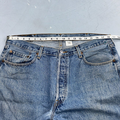 Levis 501 Vintage 90s Mexico Straight Leg Jeans Blue Light Wash 38x30 Act 37x31