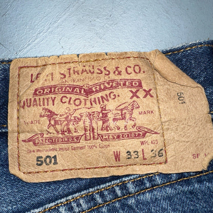 Levis 501 Vintage 90s XX Straight Leg Jeans Y2K Med Wash 33x36 Act 32x34