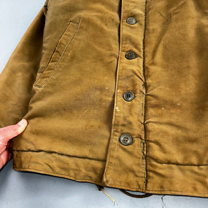 VTG WWII US NAVY USN N1 Deck Jacket Sz 38 Alpaca Stencil Work Coat Rare WW2