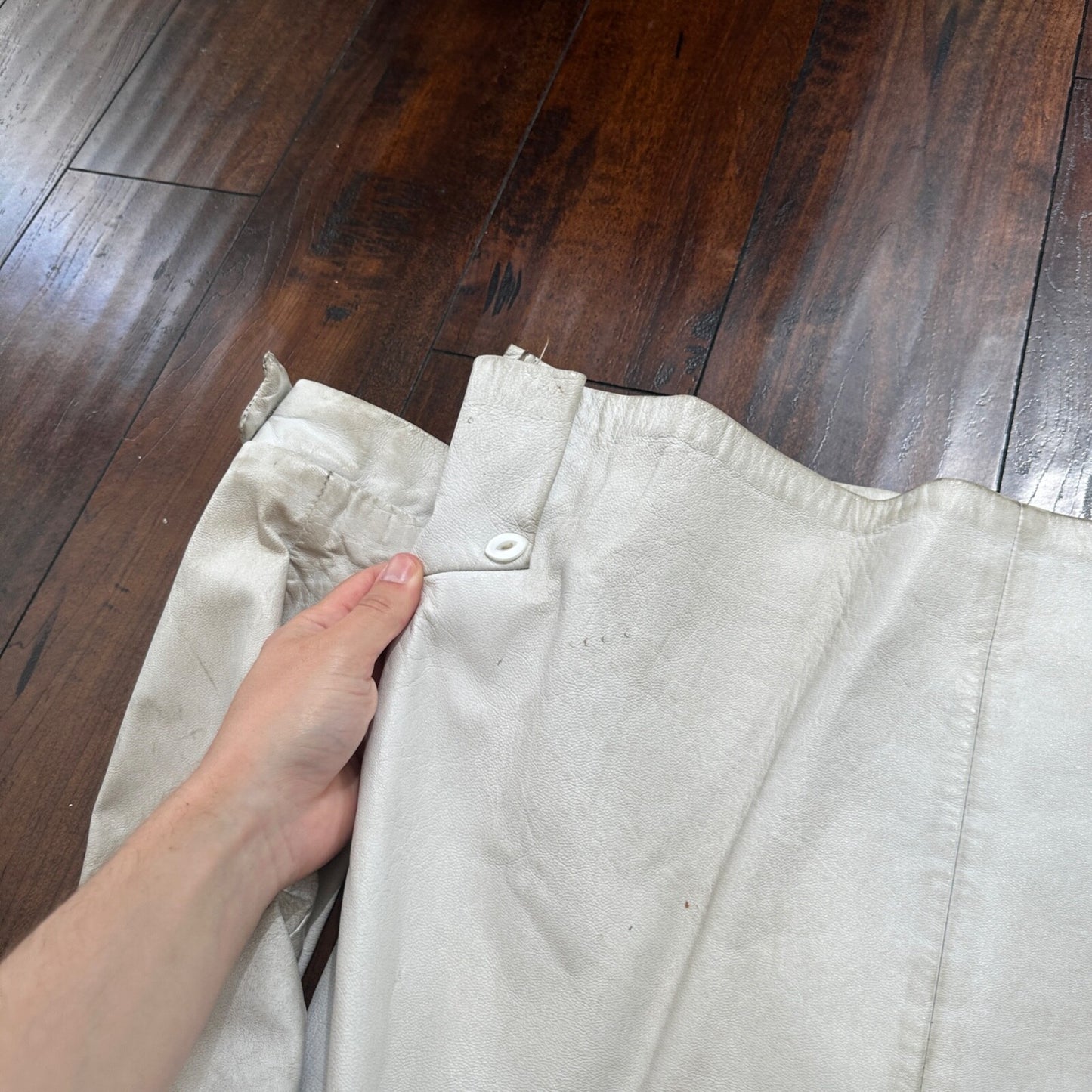 VTG White Leather Western Rancher Jacket 1960s Rockabilly Unisex 60s 50s Button