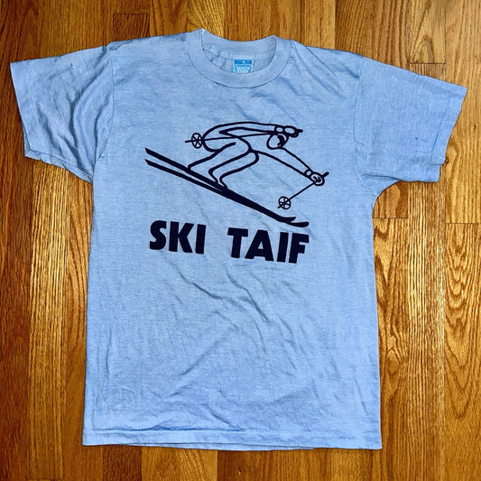 Ski Taif Rare VTG Screen Stars T Shirt 1970s 70s 80s Blue Sports Training Snow