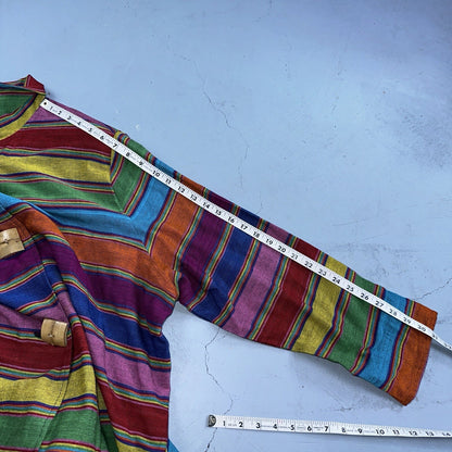 Norm Thompson VTG 80s Rainbow Striped Oversized Button Down Blazer/Jacket XL
