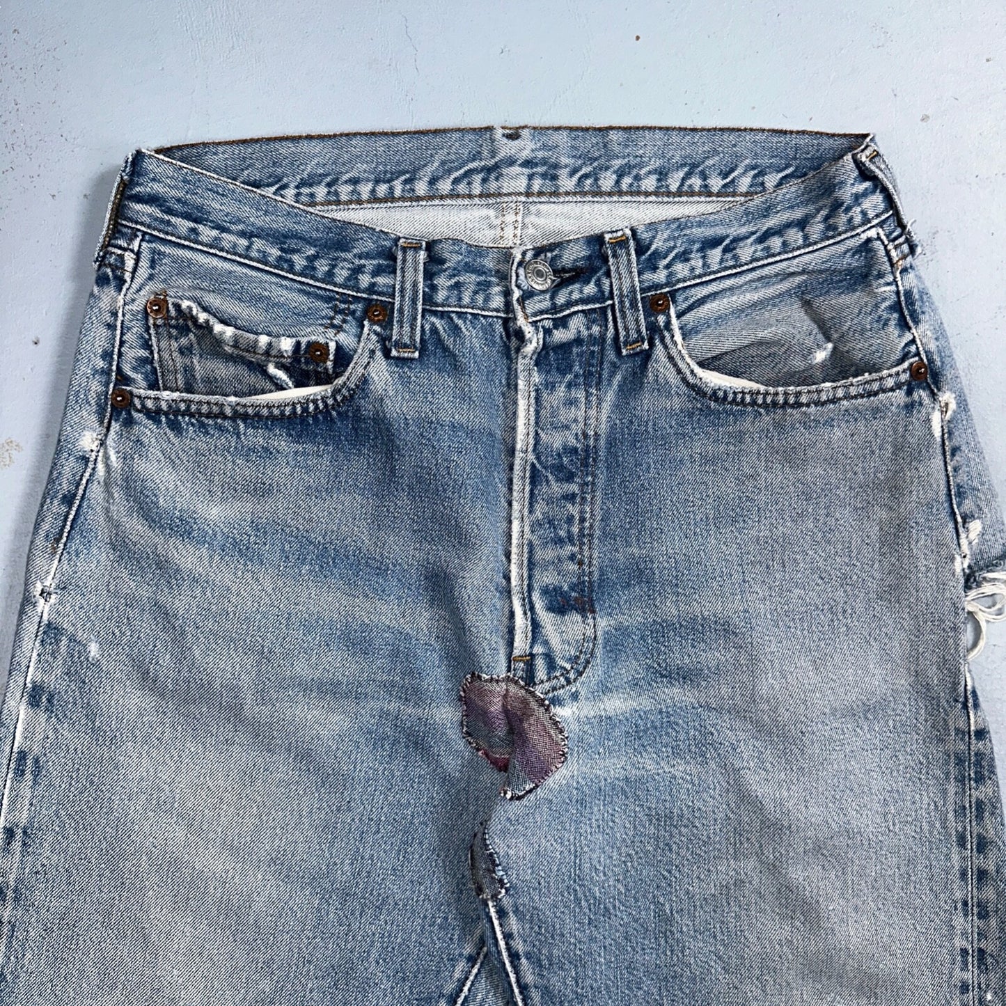 Levis 501 Vintage 80s Redline Selvedge USA XX Jeans Light Wash 1980s Act 29x28
