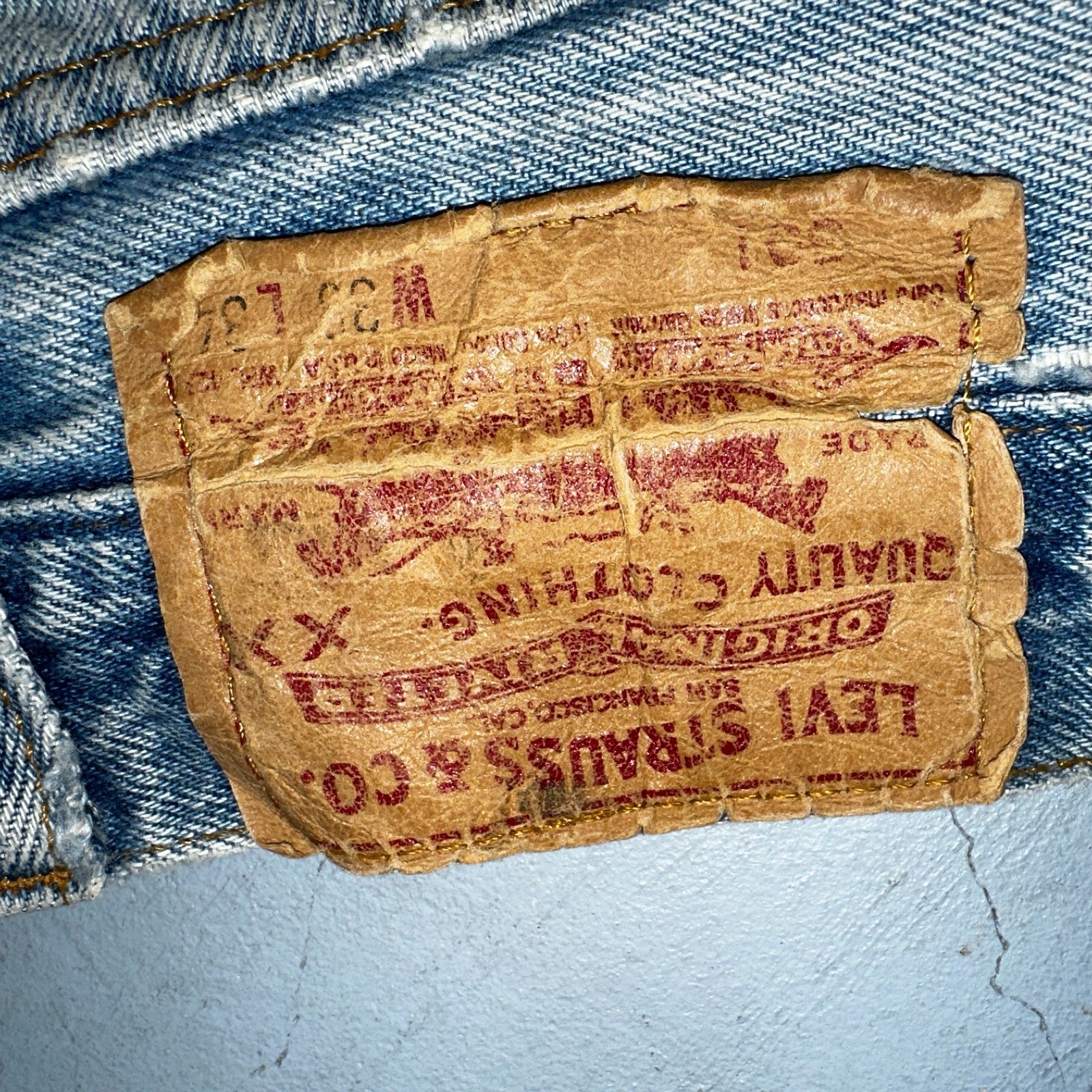 Levis 501 Vintage 90s USA XX Straight Leg Jeans Blue Custom Love 36x34 Act 33x32