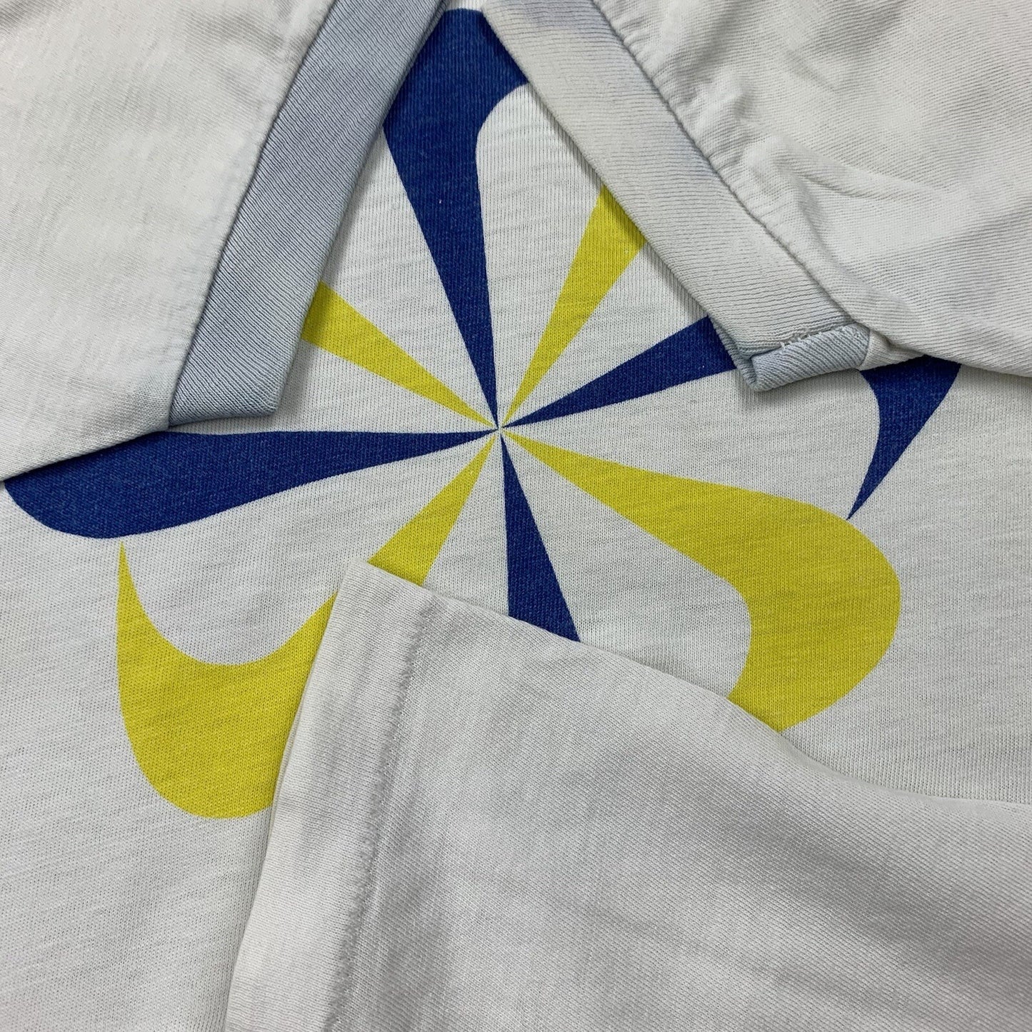 Nike Vintage T Shirt Mens M 70s Purple Ringer Pinwheel Running Geisha Simple