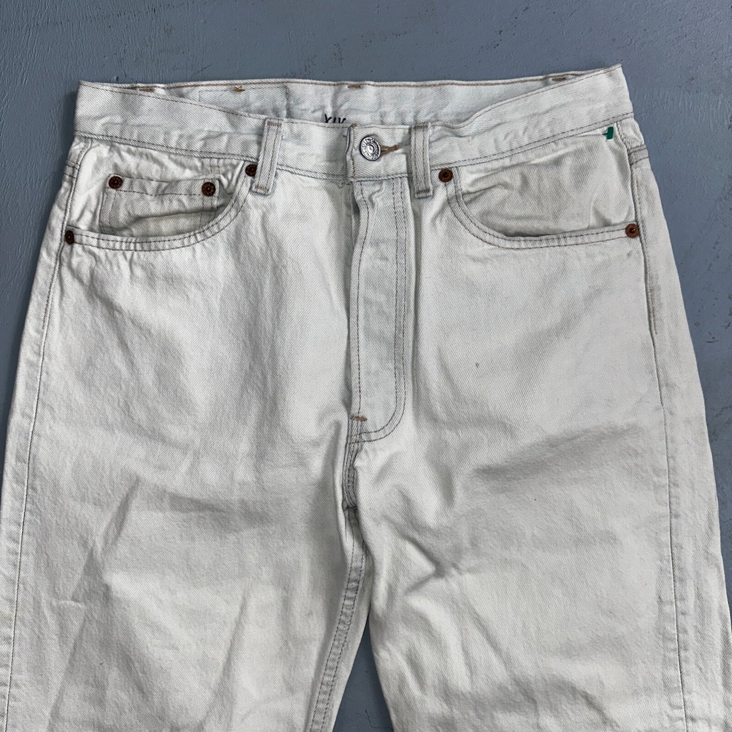 Levis 501 Vintage 90s USA XX Straight Leg Jeans White Light Wash 32x30 Act 30x26