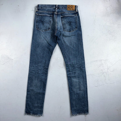 RRL Denim Zip Fly Slim Double RL Mens Jeans Mexico Sz 31x34 Med Wash RN 41381