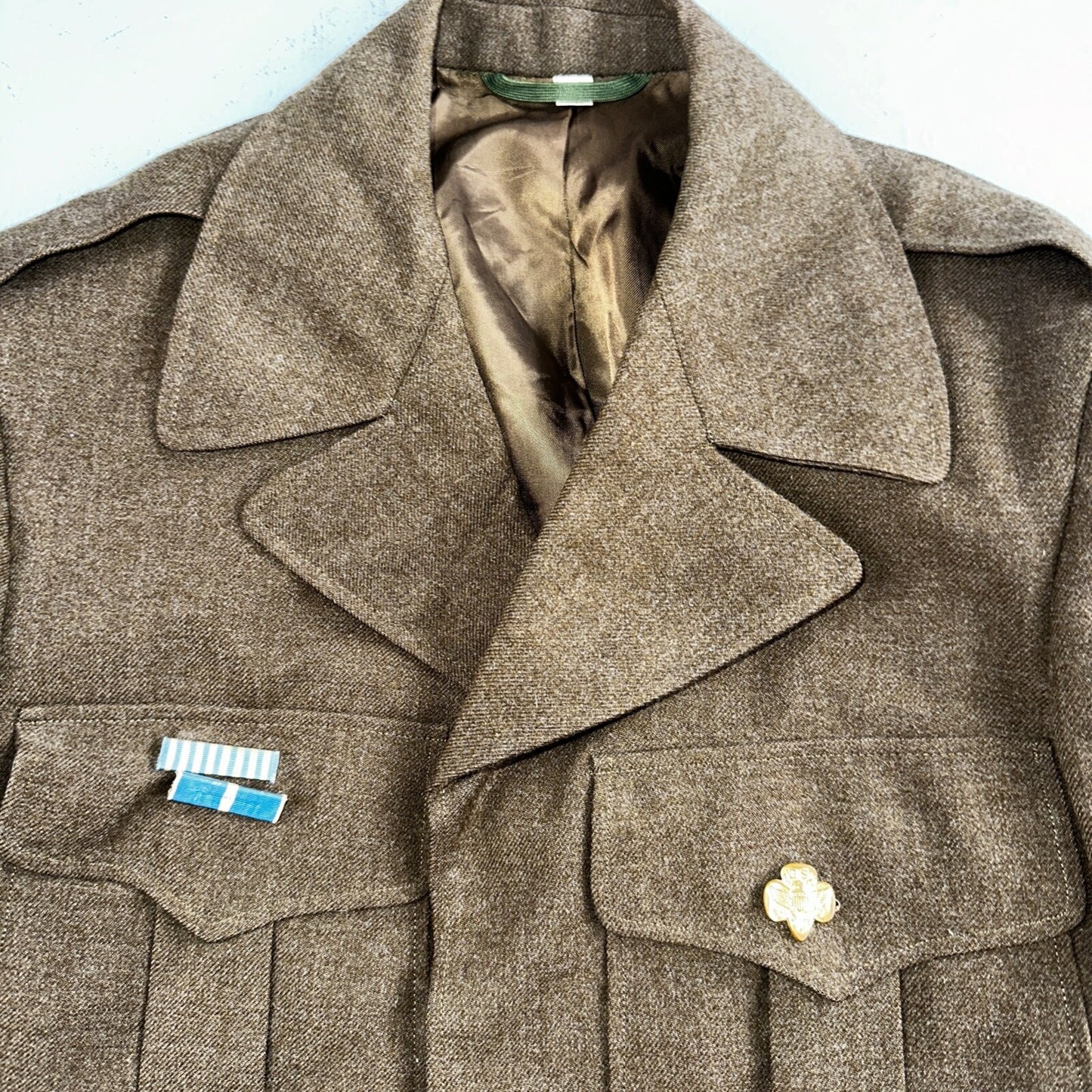 WWII US Army E-6 Ike Jacket 25th Infantry Division Patches WW2 Size 34R Wool