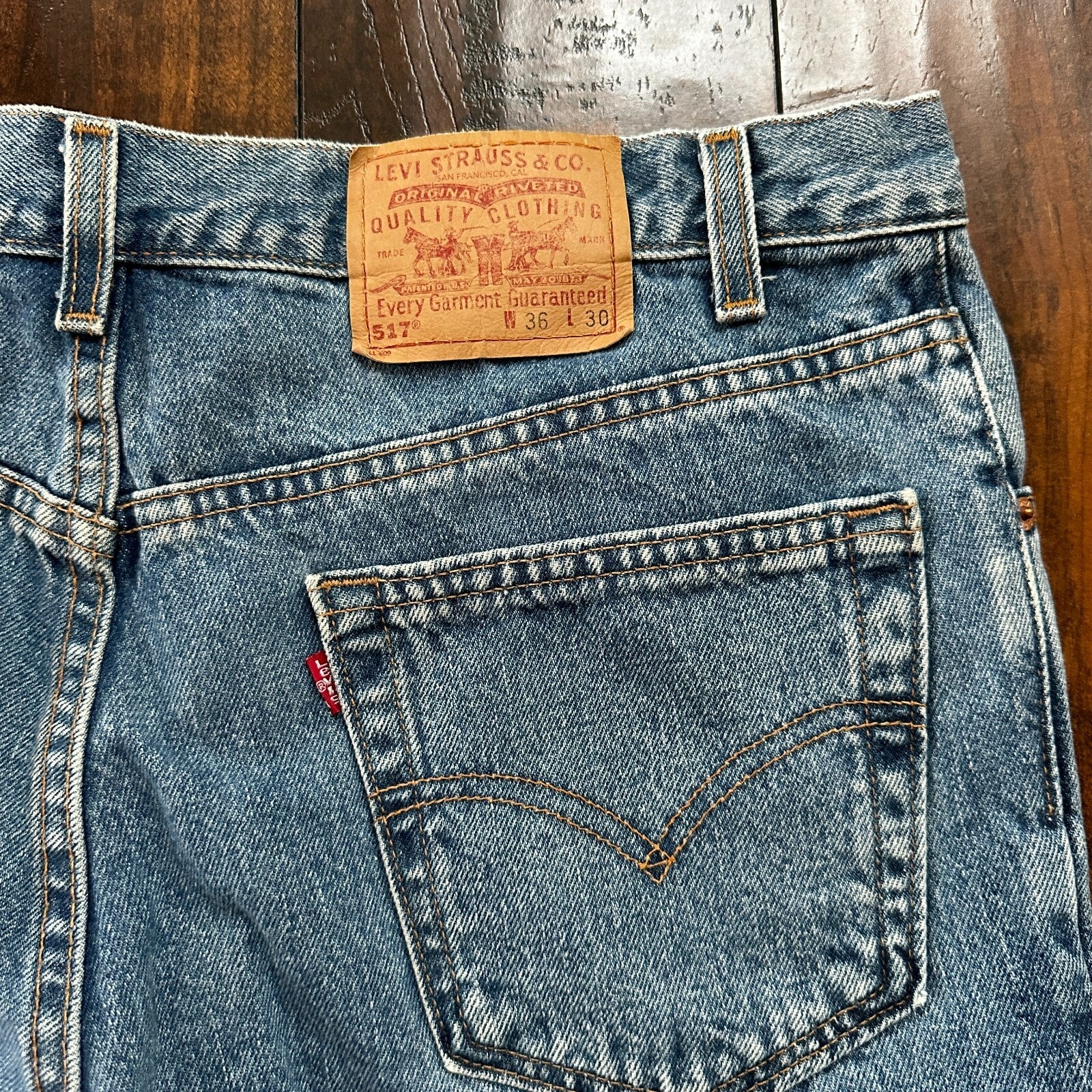 VTG Levis 517 Jeans Mens 36x30 Blue Denim Bootcut USA Made 90s Act 34x29