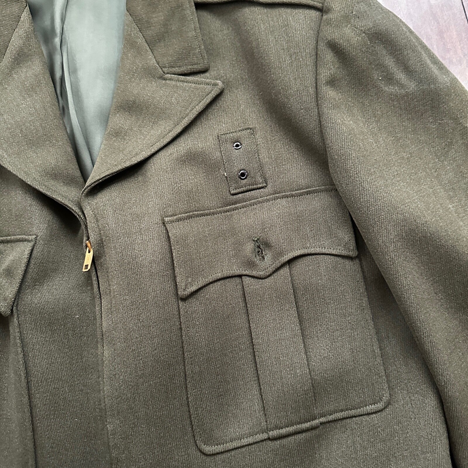 WWII Nurse Uniform Green Wool Cropped 1940s Vintage Jacket Air Force USA Talon