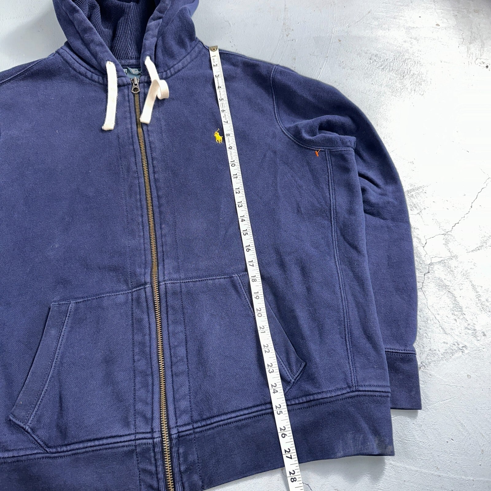 Polo Ralph Lauren VTG Full Zip Hoodie Men’s Size XL Cotton Blue Jacket 90s