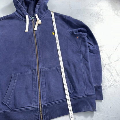 Polo Ralph Lauren VTG Full Zip Hoodie Men’s Size XL Cotton Blue Jacket 90s