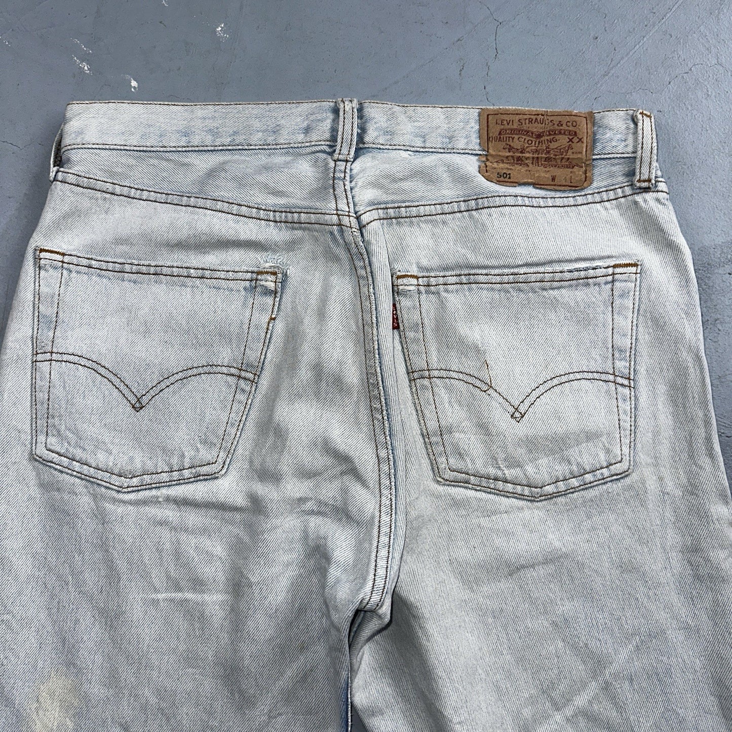 Levis 501 Vintage 90s Y2K XX Straight Leg Jeans Blue Light Wash 34x36 Act 33x31