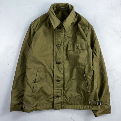 VTG 60s USN US Navy Military A-2 Intermediate Cold Weather Deck Jacket Stencil