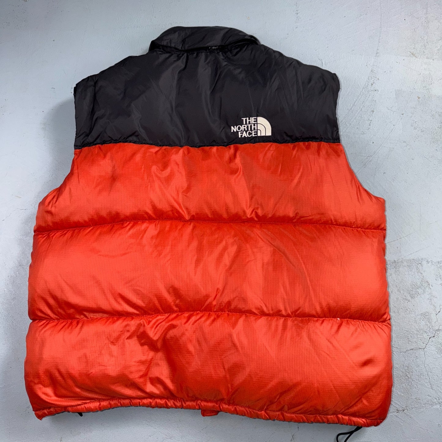 VTG The North Face 90s Nupste Vest XL Goose Down Orange Warm Damaged TNF