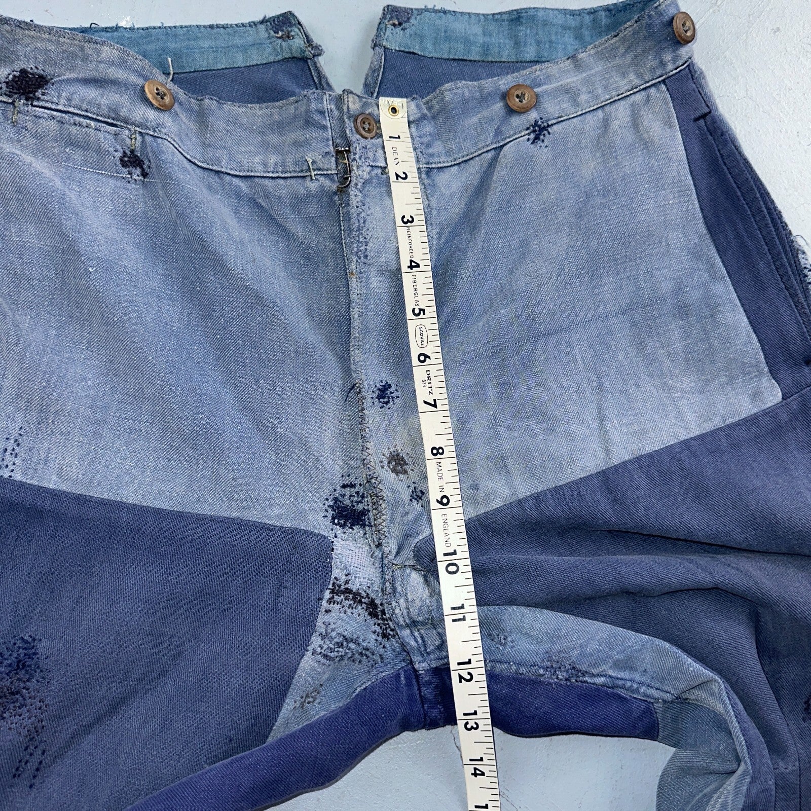 Vintage 1930s 1940s Buckleback Pants Denim Navy Blue Dungaree 30s 40s Rockabilly