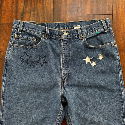 Levis 517 Vintage 90s USA Orange Tab Bootcut Flare Blue Jeans 38x32 Act 35x30