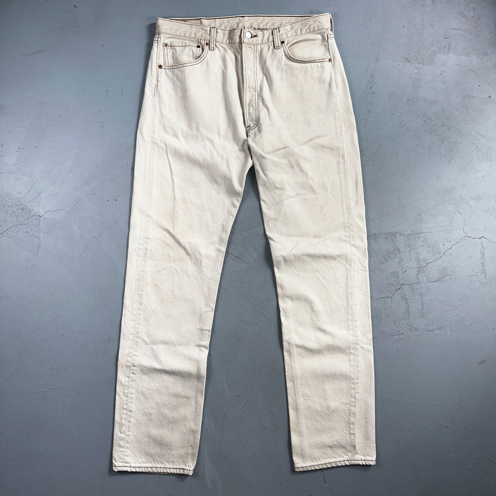 Levis 501 Vintage 90s USA XX Straight Leg Jeans White Light Wash 36x34 Act 34x34