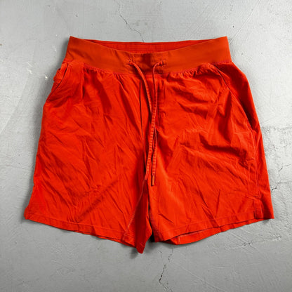Mens Lululemon License to Train Linerless Short Autumn Red Orange Cut Tag M ?