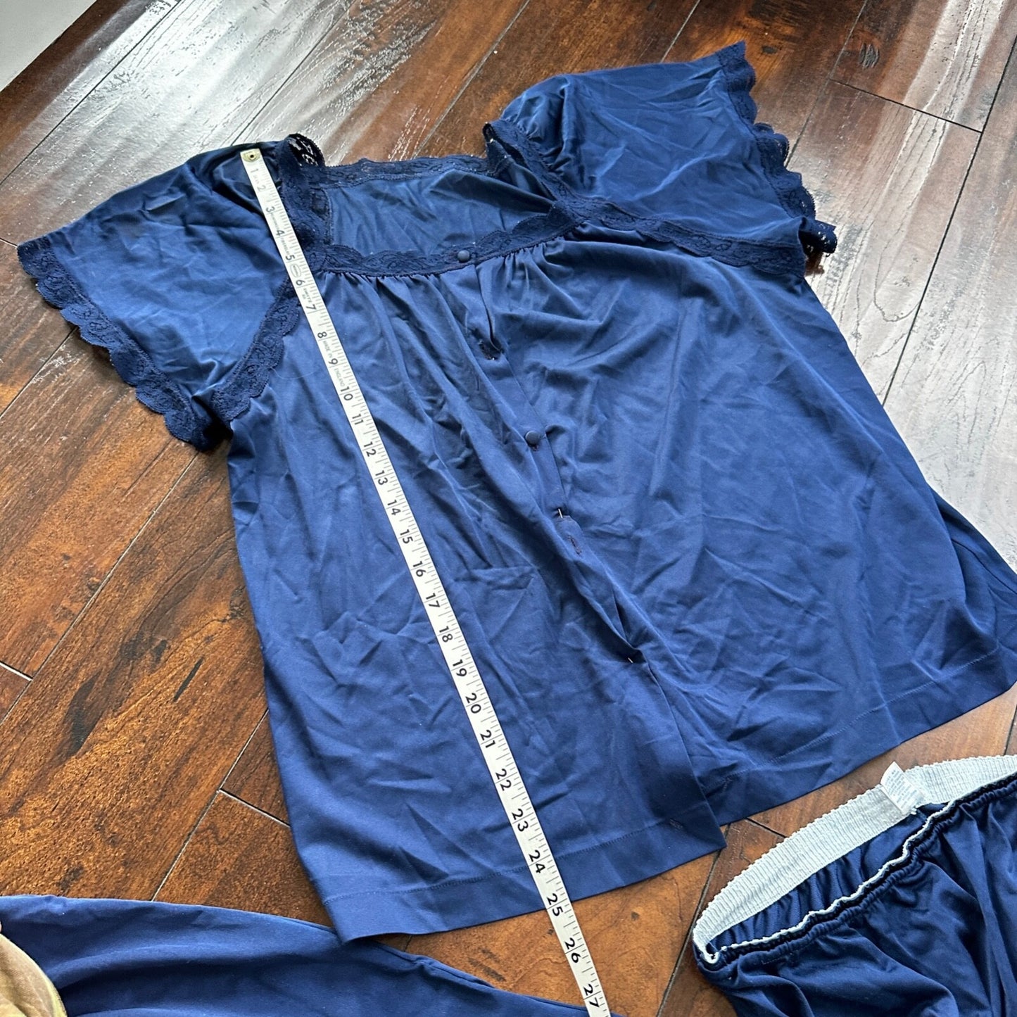 Two Cute Sets Jones New York Silky Pajamas Short Sleeve Missing Buttons VTG