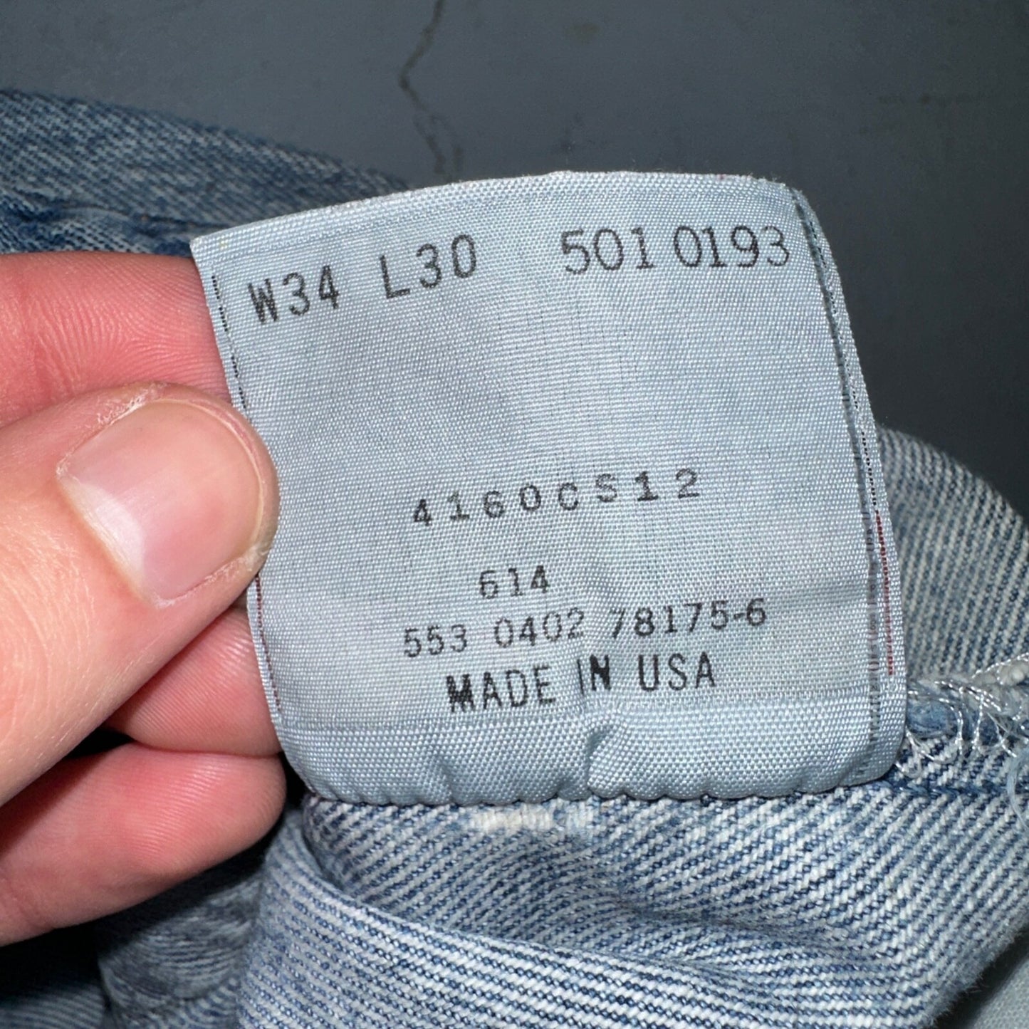 Levis 501 Vintage 90s USA XX Straight Leg Jeans Blue Light Wash 34x30 Act 31x29