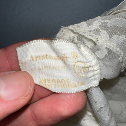 VTG 1960s Aristocraft Lingerie Slip Dress Sleepwear Full Sweep Nightgown Lace