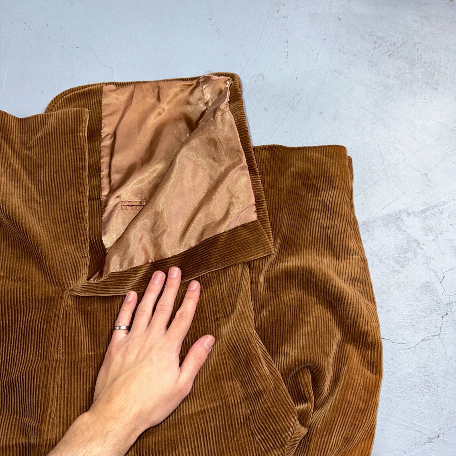 VTG Mens Suit 40 Jacket Sport Coat Rockabilly 80s 90s Corduroy Brown Short