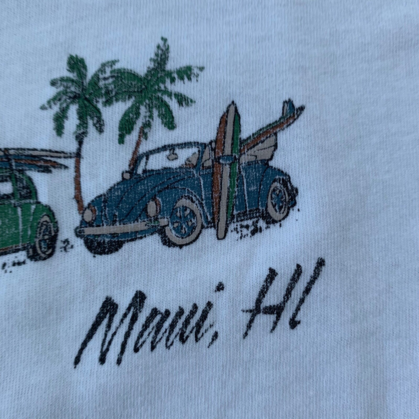 Maui Hawaii Vintage T Shirt Cars Old Rusty Cool Nascar Racing Cute Travel 90s