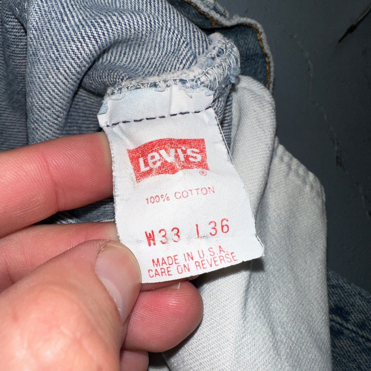 Levis 501 Vintage 90s USA XX Straight Leg Jeans 33x36 Light Wash Act 30x32