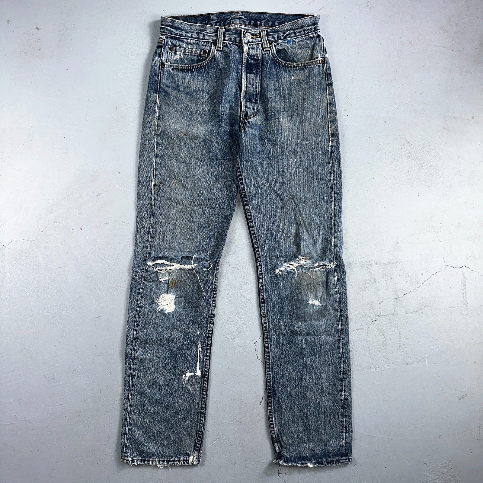 Levis 501 Vintage 80s USA XX Straight Leg Jeans Blue Light Wash 31x34 Act 30x32