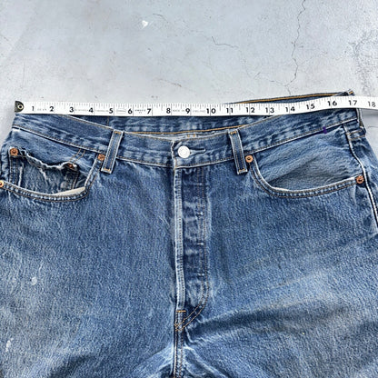 Levis 501 Vintage 90s Mexico Straight Leg Jeans 36x32 Y2K Med Wash Act 34x30
