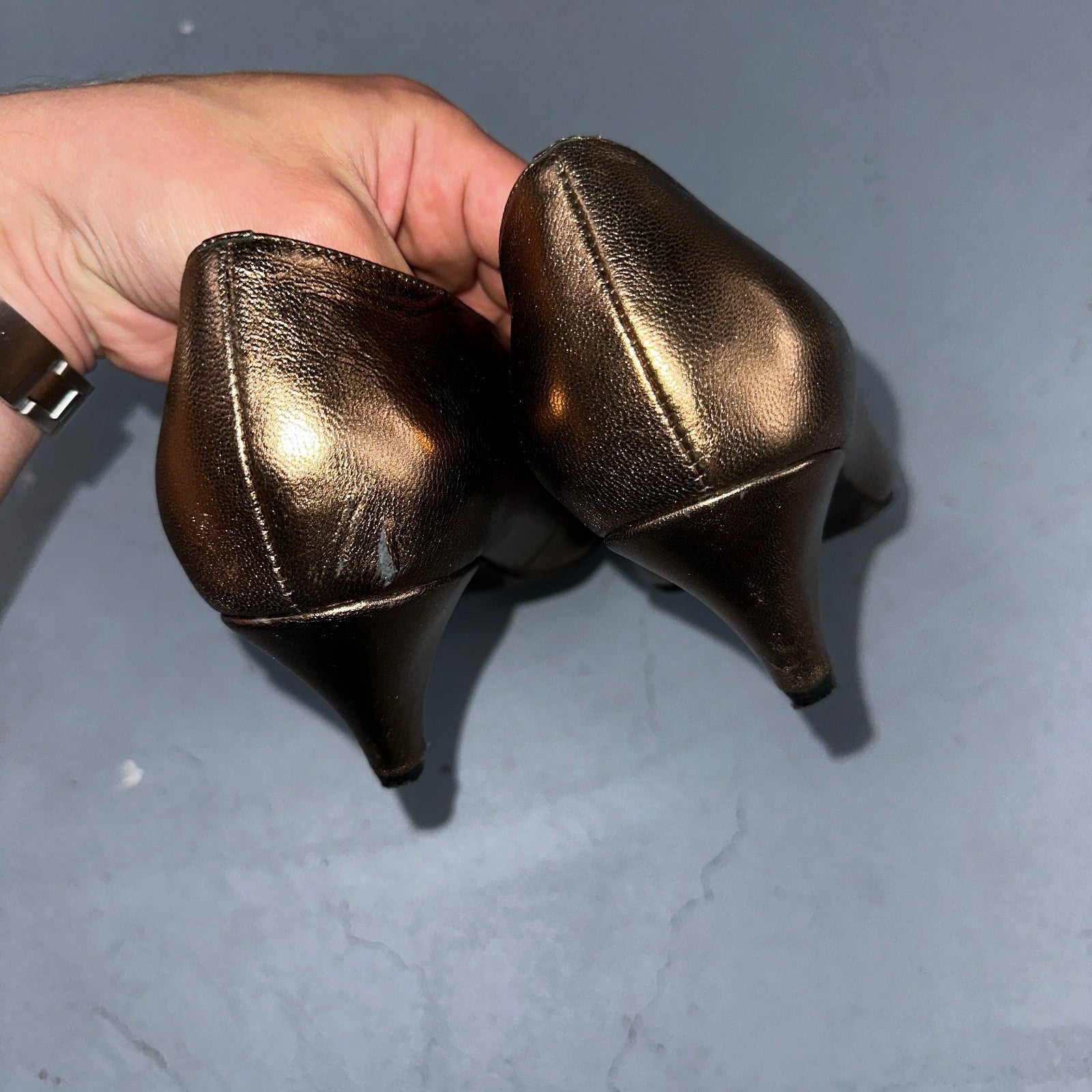 Jeffrey Campbell Women’s 10 Prima Gold Mary Jane Ballet Small Heel Cute