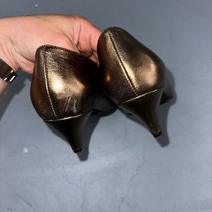 Jeffrey Campbell Women’s 10 Prima Gold Mary Jane Ballet Small Heel Cute