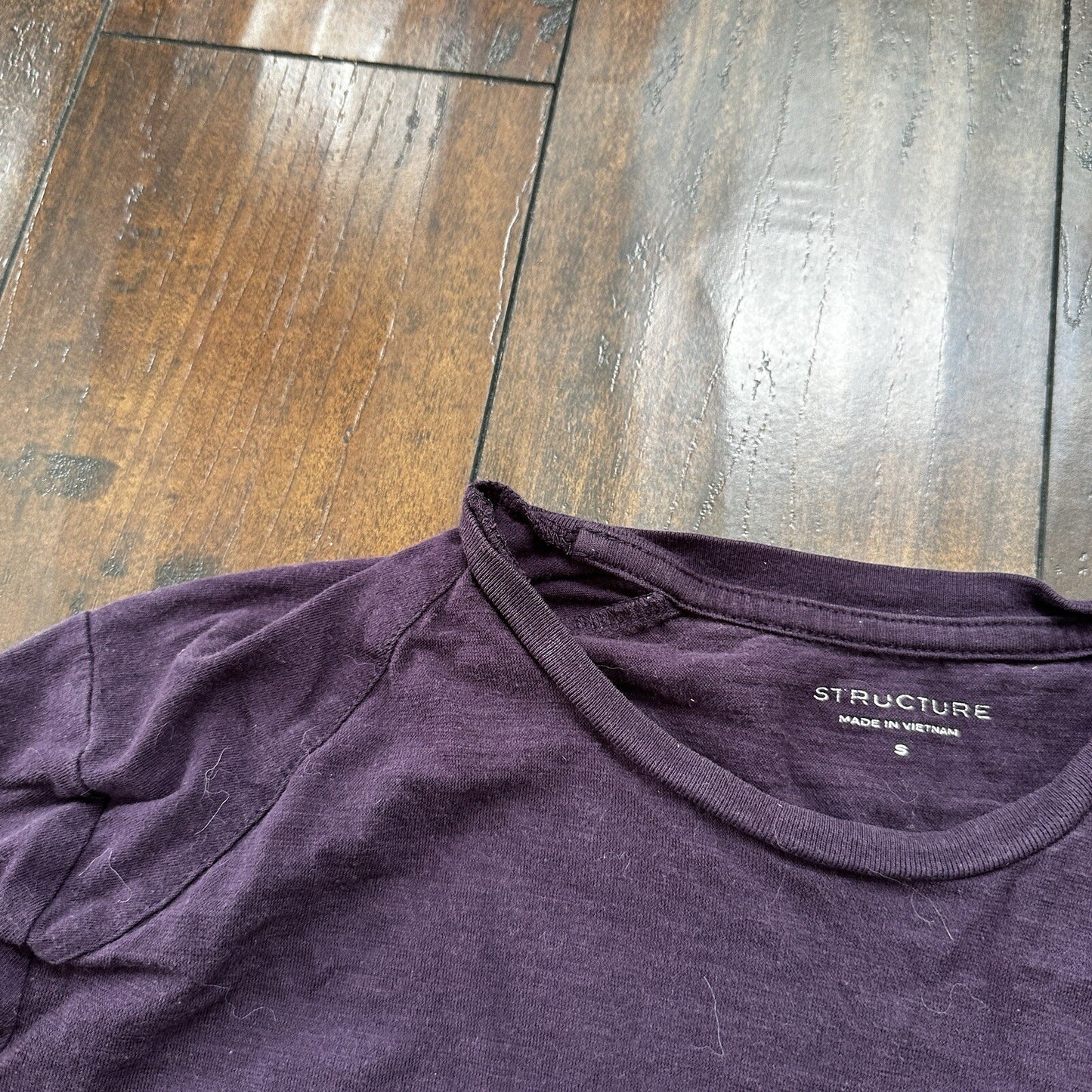 Structure Men's Long-Sleeve Slim Fit T-Shirt - Purple Basic Blank Small