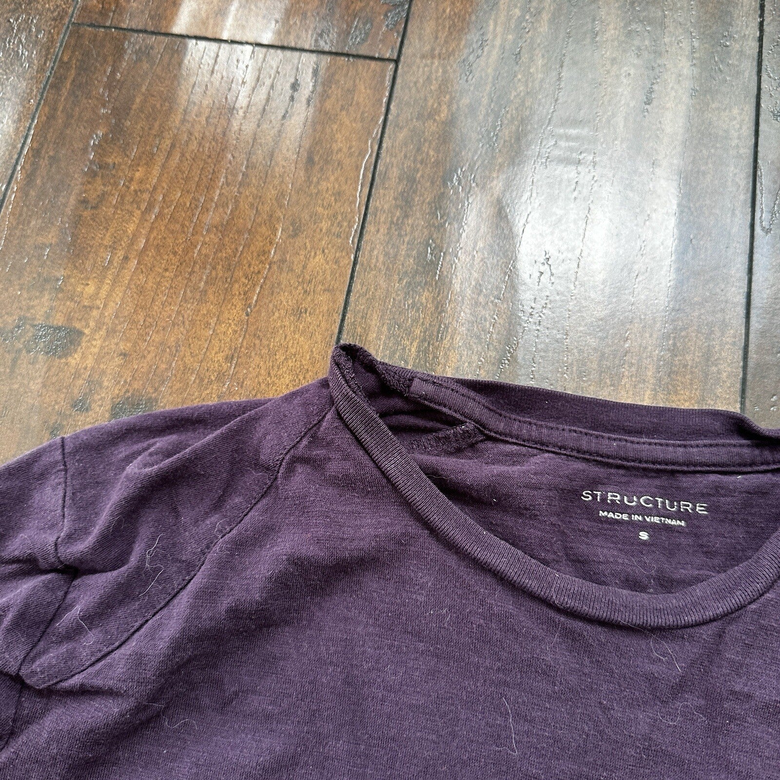 Structure Men's Long-Sleeve Slim Fit T-Shirt - Purple Basic Blank Small