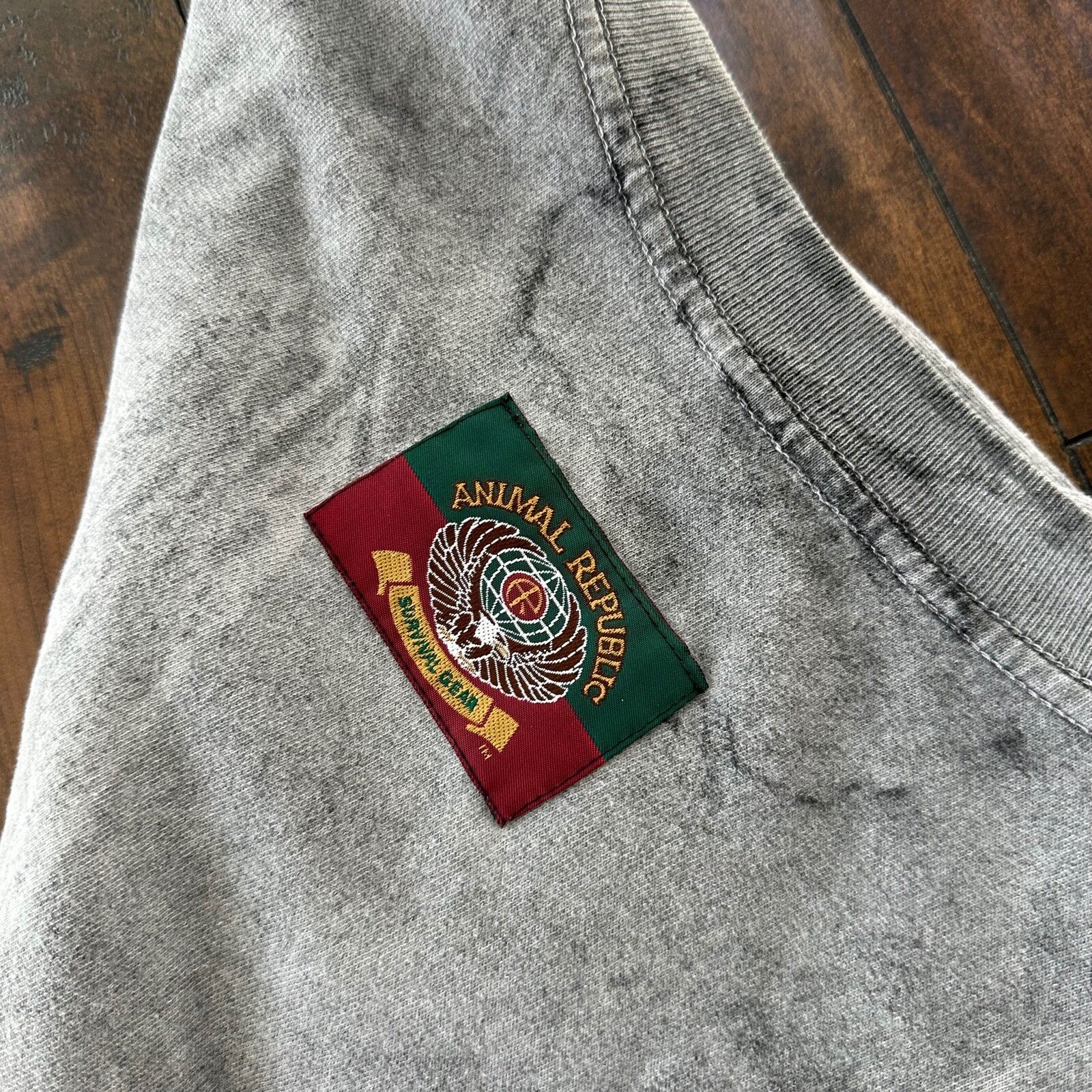 Wolf Vintage T Shirt Gray Crop 90s Single Stitch Animal Republic Lost Rap Music