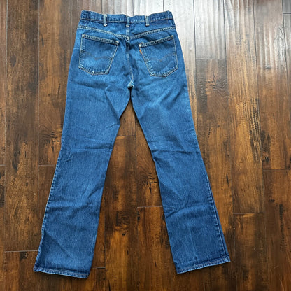 Vintage 80s Levis 646 Boot Flare Orange Tab 36x36 USA Blue Jeans 501 Act 33x34