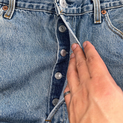 Levis 501 Vintage 90s Europe Straight Leg Jeans Blue Light Wash 36x36 Act 34x29