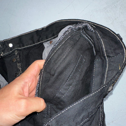 Levis 501 Vintage 90s XX Straight Leg Jeans Black Overdye Wash 36x30 Act 34x29